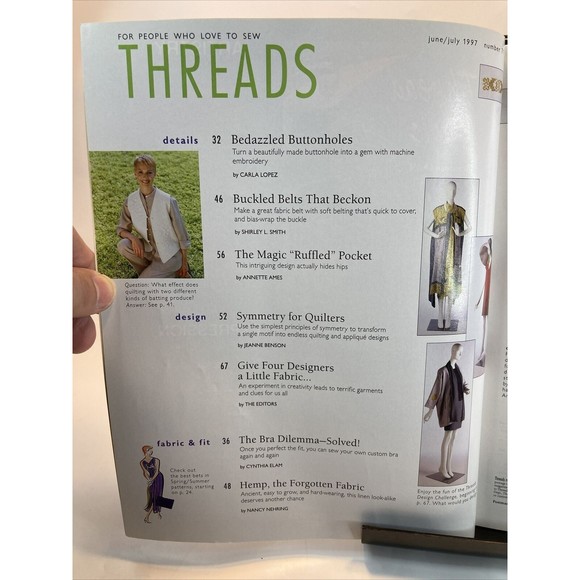 Taunton's Threads Magazine July 1997 #71 See Pics for Articles - Picture 2 of 3